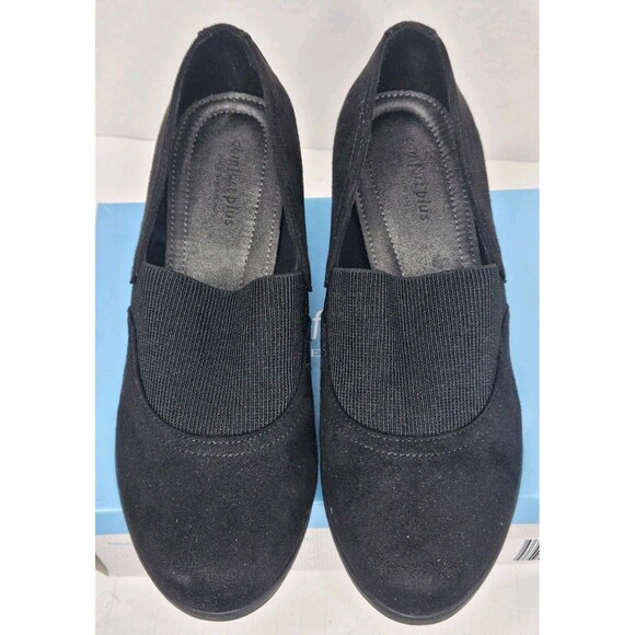 Women's Arlene Wedge Black Comfort Plus by Predictions 8.5 W Women's Faux Suede - Picture 6 of 8